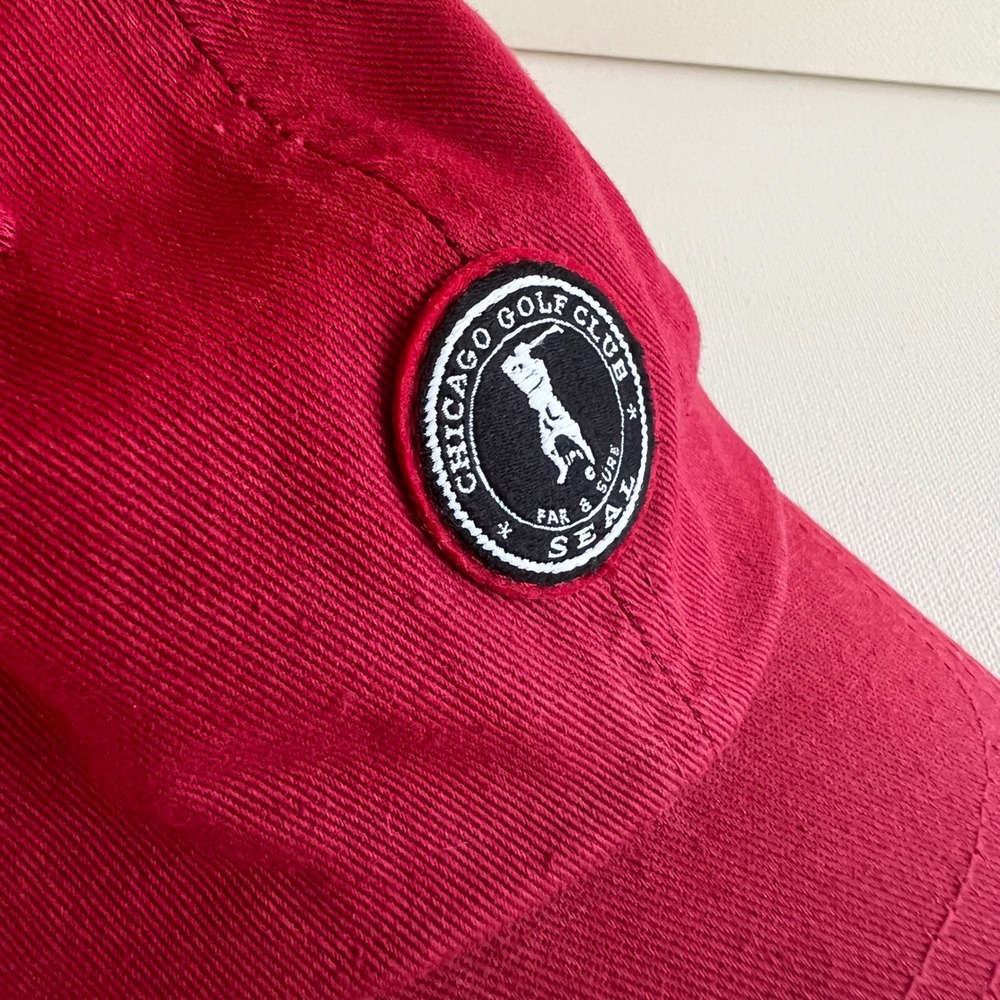 American Needle Chicago Golf Club Hat Red Adjustable Strapback Dad Cap Golfing
